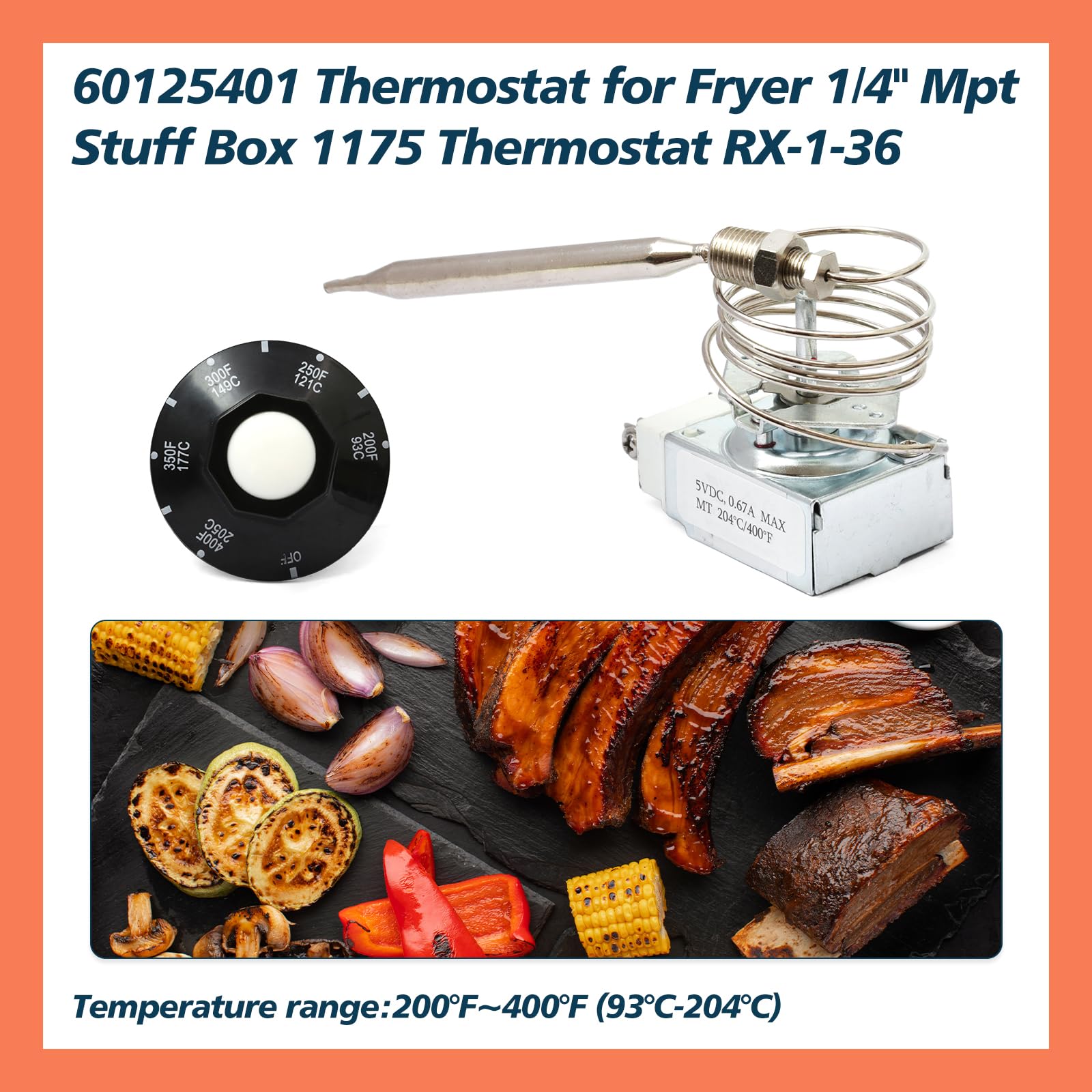 Amazon.com: 1175 Thermostat RX-1-36, 60125401 for Fryer 1/4